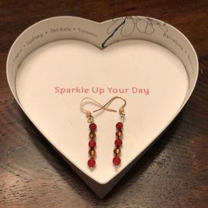 NEW Red and bronze beaded earrings